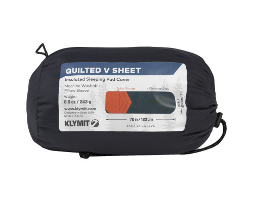 Чехол для туристического коврика Quilted V Sheet, серо-оранжевый