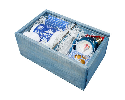 Коробка деревянная «Скандик», малая, синяя