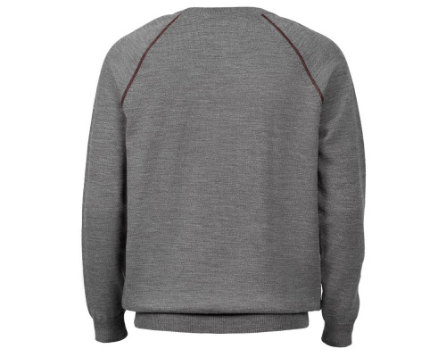 Джемпер Stitch с контрастной отделкой, серый с бордовым