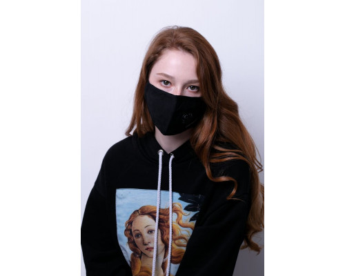 Многоразовая маска с прополисом PropMask, хлопковая, черная