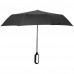 Зонт складной Hoopy с ручкой-карабином, черный