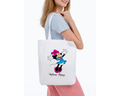 Холщовая сумка «Минни Маус. So Happy!», белая