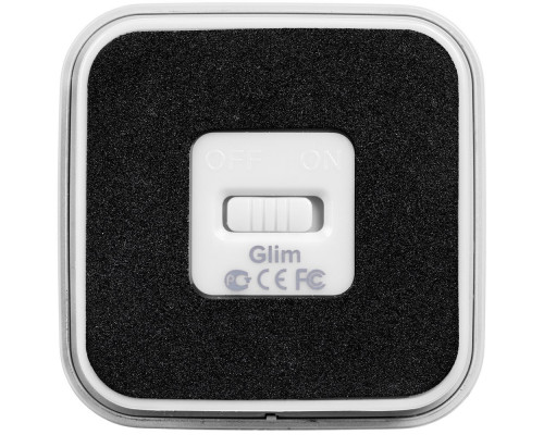 Беспроводная колонка с подсветкой логотипа Glim, белая