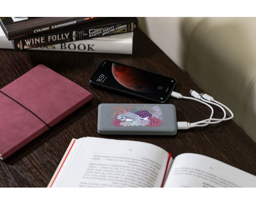 Аккумулятор с беспроводной зарядкой markBright Urban, 6000 мАч, серый