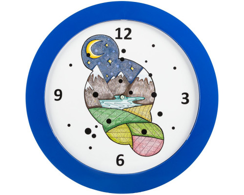 Часы настенные «Горы», синие