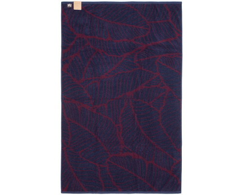 Полотенце In Leaf, большое, синее с бордовым
