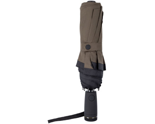 Зонт складной Gear, темно-зеленый (хаки) с черным