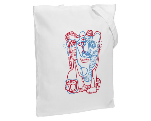 Холщовая сумка «Биполярный медведь», молочно-белая