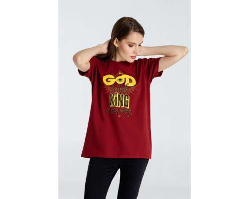 Футболка A God is High, гранатово-красная