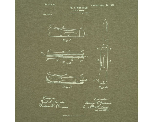 Футболка приталенная Old Patents. Knife, меланж хаки