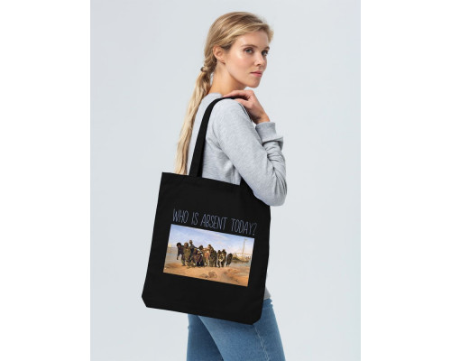 Холщовая сумка Who Is Absent Today, черная