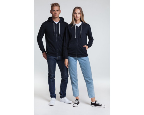 Толстовка на молнии с капюшоном Unit Siverga, темно-синяя