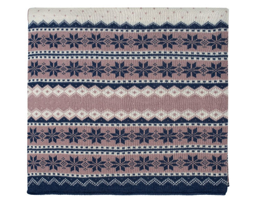 Плед Happy View, синий с бежевым