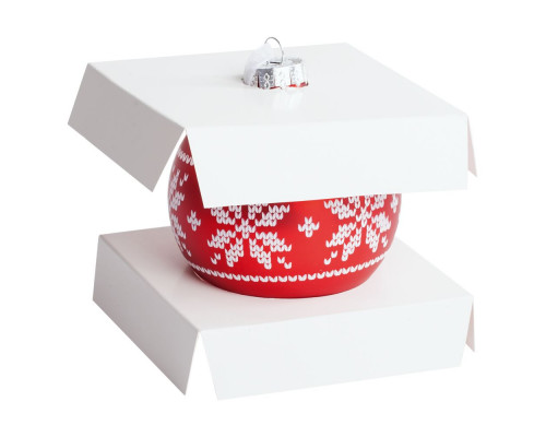 Елочный шар «Скандинавский узор», 8 см, красный