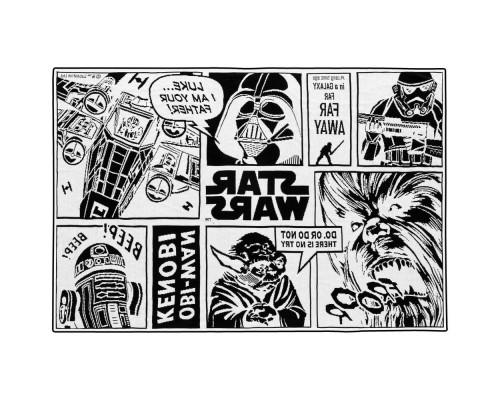 Плед Star Wars, черный с белым