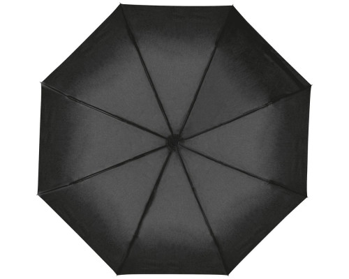 Зонт складной Hoopy с ручкой-карабином, черный