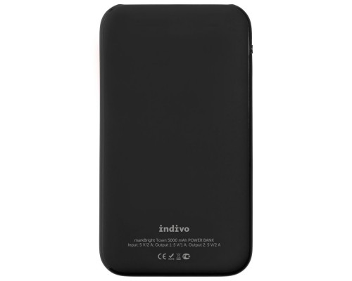 Аккумулятор с подсветкой markBright Town, 5000 мАч, черный