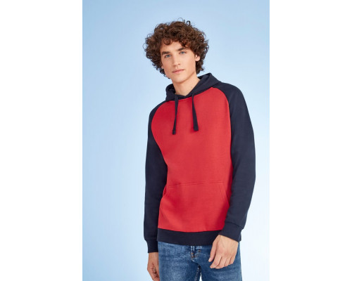 Толстовка унисекс Seattle, серый меланж с бордовым