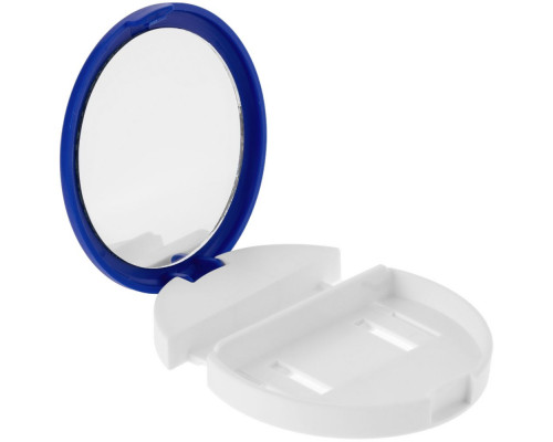 Зеркало с подставкой для телефона Self, синее с белым