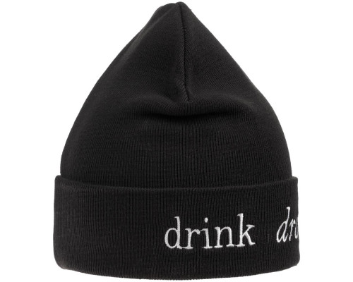 Шапка с вышивкой Drunk, черная