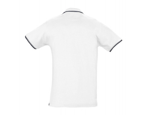 Рубашка поло мужская с контрастной отделкой Practice 270, белый/темно-синий