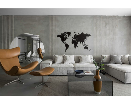 Деревянная карта мира World Map Wall Decoration Large, черная