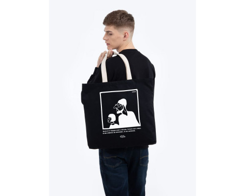 Холщовая сумка «Леон» с внутренним карманом, черная