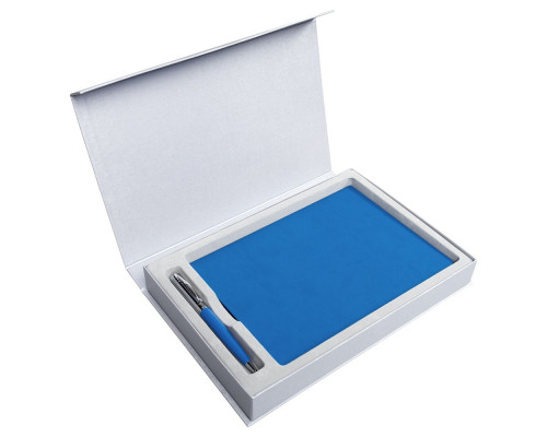 Коробка Silk под ежедневник и ручку, серебристая