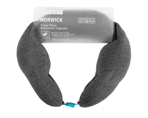 Дорожная подушка Norwick, серая с голубым