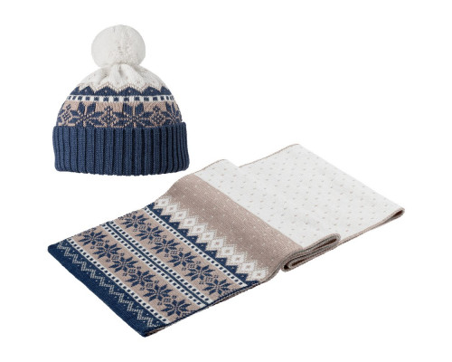 Набор Happy View, бежевый с синим