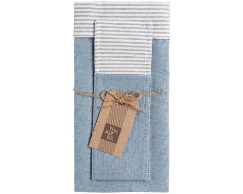 Набор Feast Mist: сервировочная салфетка и куверт, серо-голубой