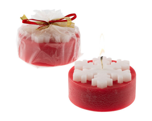 Свеча «Снежинка», красная