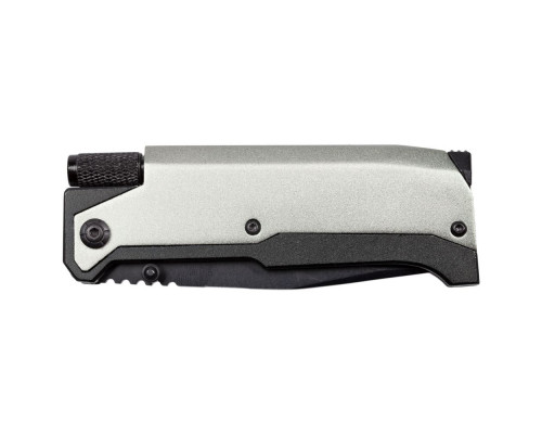 Нож складной с фонариком и огнивом Ster, серый