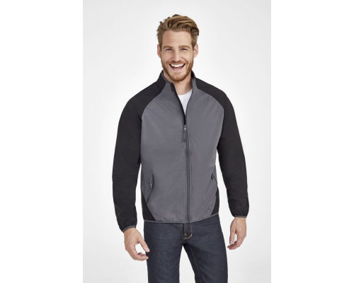 Куртка софтшелл мужская Rollings Men, бирюзовая с темно-синим