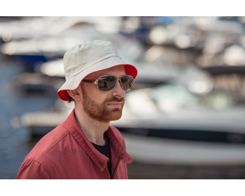 Панама Unit Summer двусторонняя, красная с серым