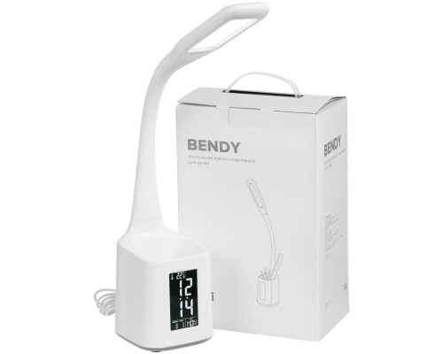 Настольная лампа с подставкой для ручек Bendy, белая