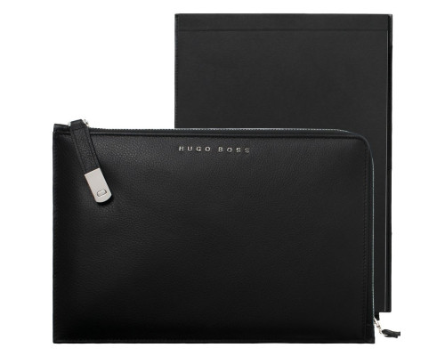 Набор Hugo Boss: конференц-папка с блокнотом А4 и ручка, черный