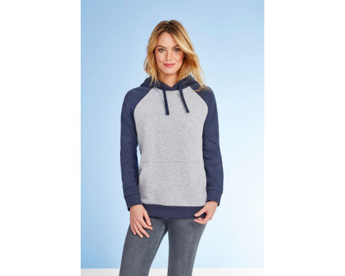 Толстовка унисекс Seattle, серый меланж с бордовым