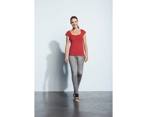 Футболка женская Melrose 150 с глубоким вырезом, зеленое яблоко