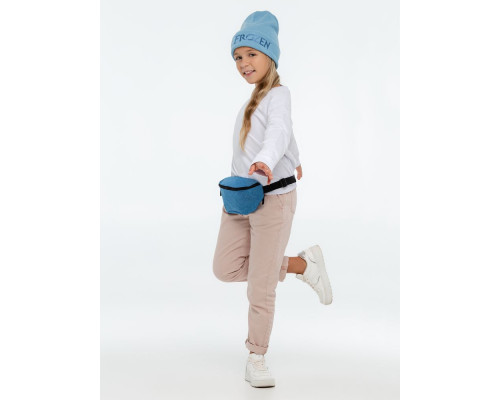 Шапка детская с вышивкой Frozen, голубая