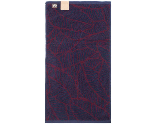 Полотенце In Leaf, малое, синее с бордовым
