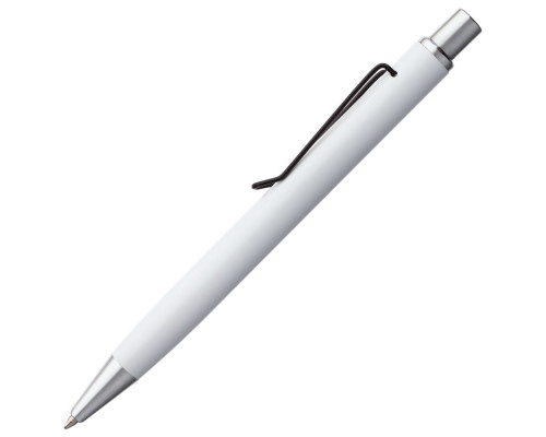 Ручка шариковая Clamp, белая с черным