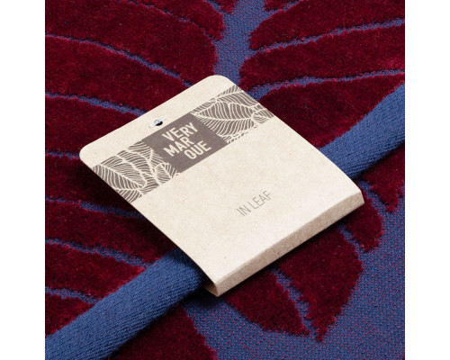 Полотенце In Leaf, малое, синее с бордовым