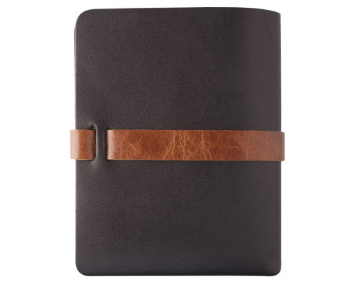Автобумажник Leaf Explorer, черный с коричневым хлястиком