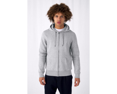 Толстовка с капюшоном на молнии унисекс King, белая