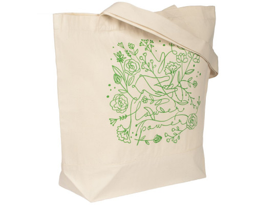 Холщовая сумка Flower Power, неокрашеная
