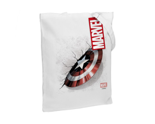 Холщовая сумка «Щит Капитана Америки», белая