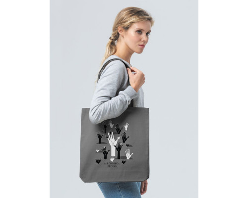 Холщовая сумка «Лес рук», серая