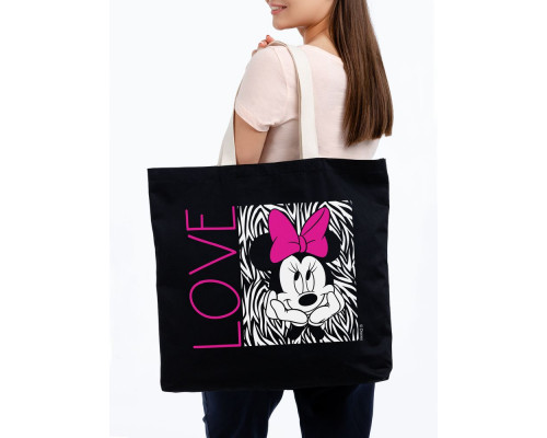 Холщовая сумка «Минни Маус. In Love», черная
