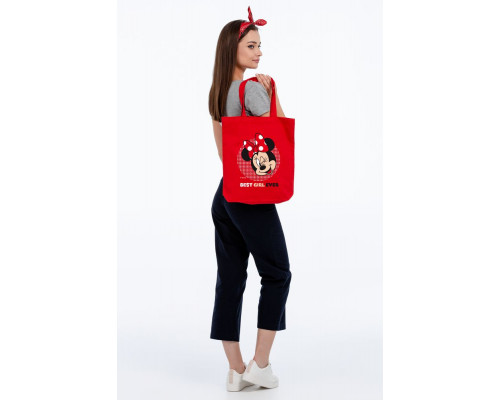 Холщовая сумка «Минни Маус. Best Girl Ever», красная